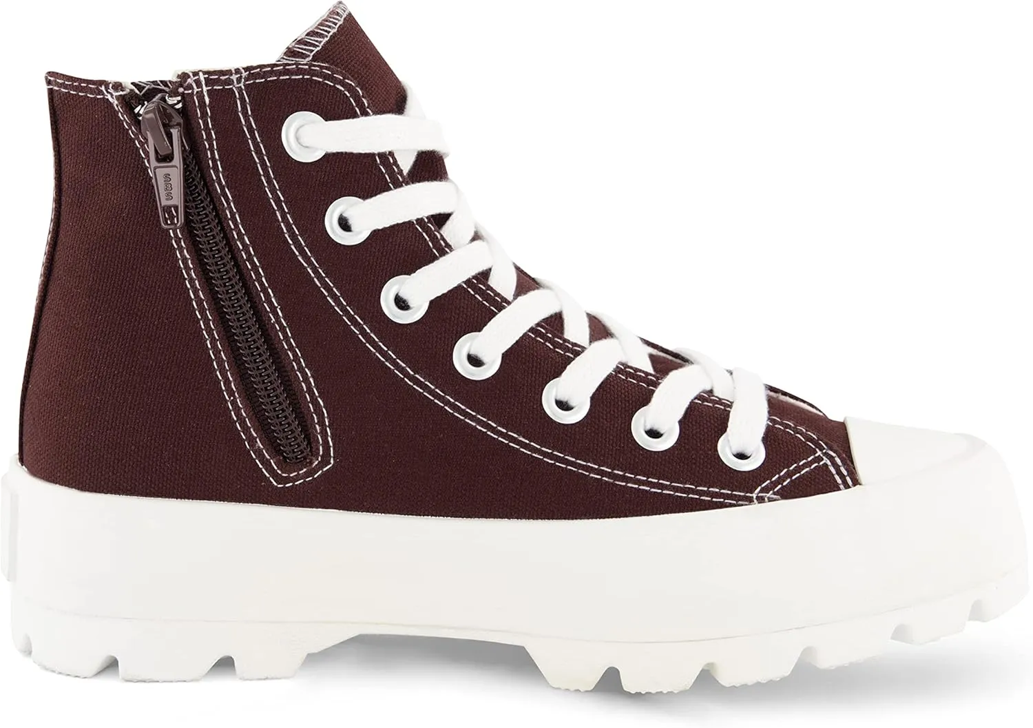 CUSHIONAIRE Women's Vespa high top Canvas Sneaker  Memory Foam and Side Zipper