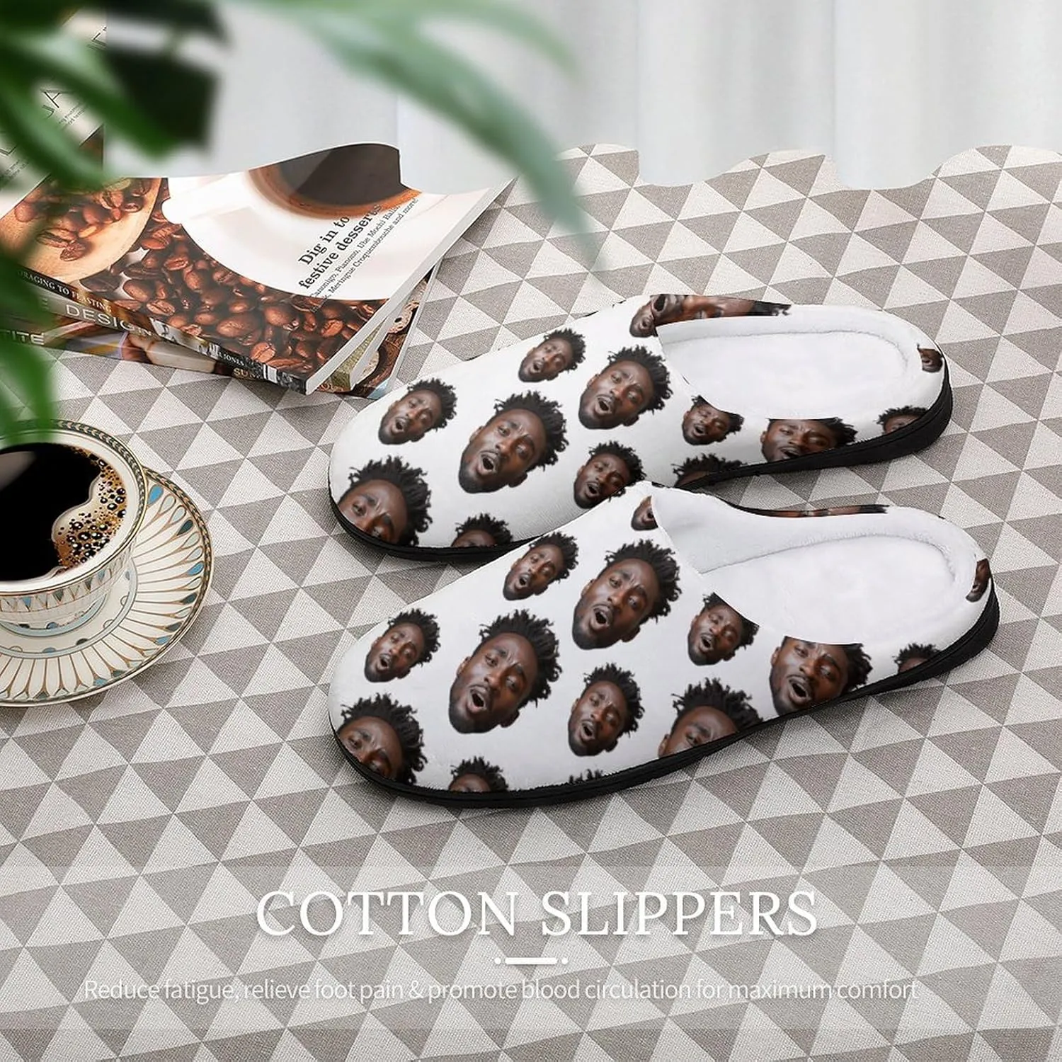 Custom Slippers - Funny Personalized Gifts for Men & Women with Picture & Text, Durable Non-Slip Rubber Sole, 5 Sizes