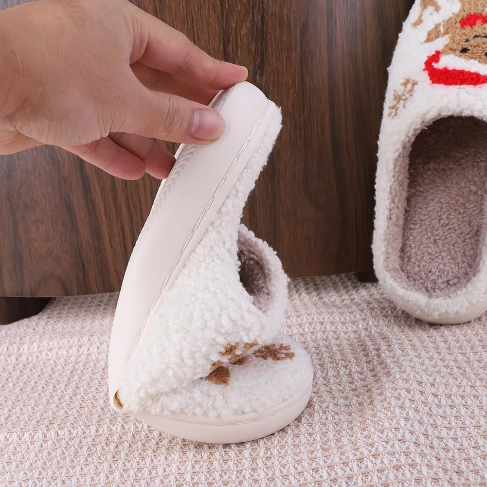 Cute Bunny Slippers for Women Men, Cute Animal Fluffy House Slippers, Fuzzy Rabbit Home Shoes, Memory Foam Plush Bedroom Shoes Indoor & Outdoor, Easter Gifts