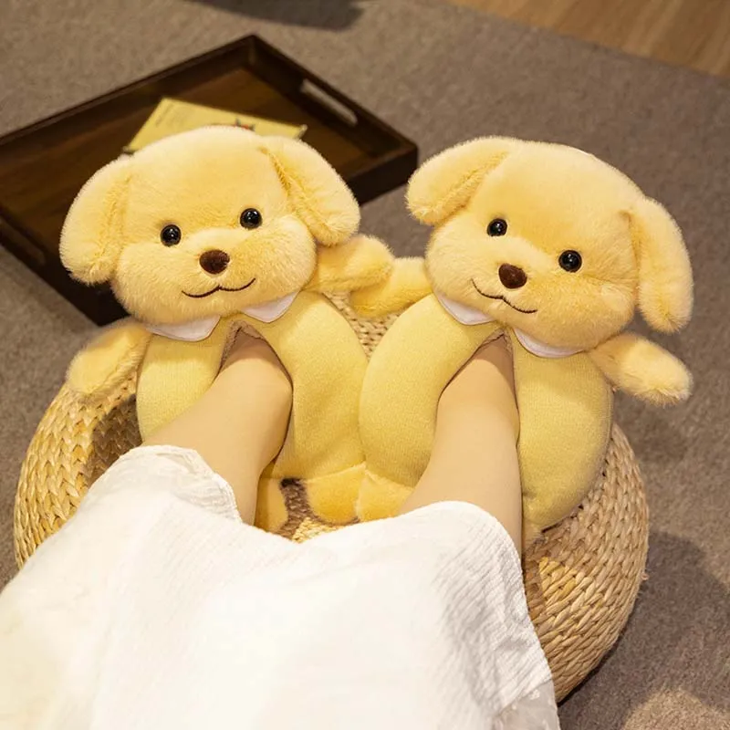 Cute Poodle Dog Plush Slippers