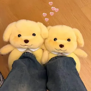 Cute Poodle Dog Plush Slippers
