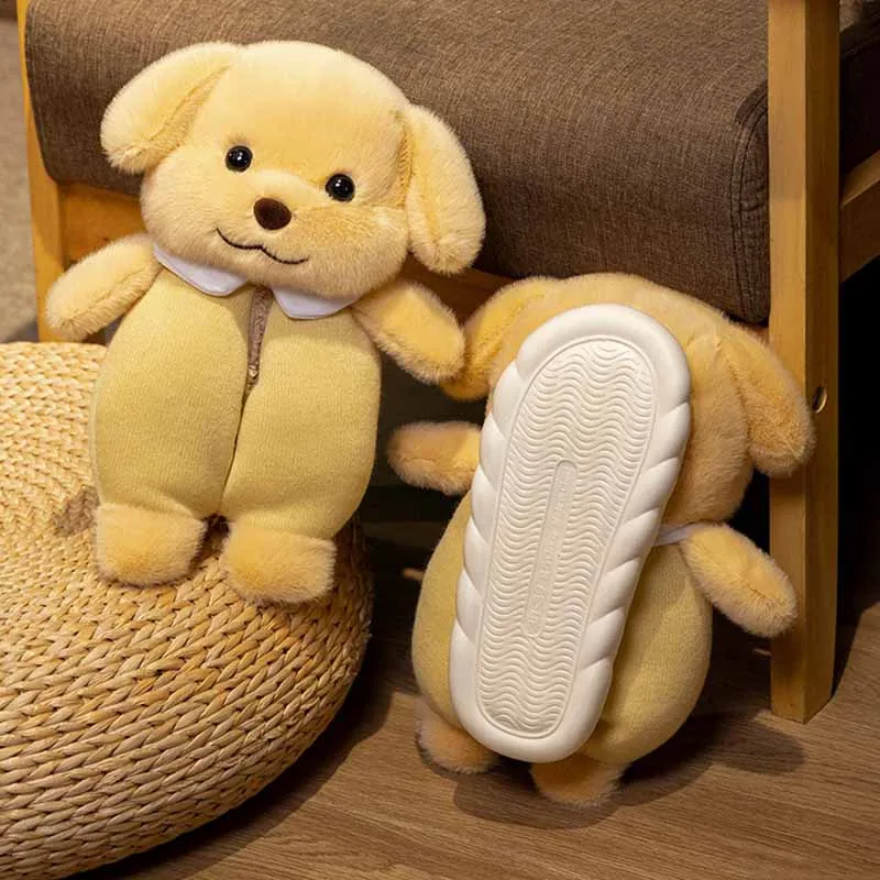 Cute Poodle Dog Plush Slippers