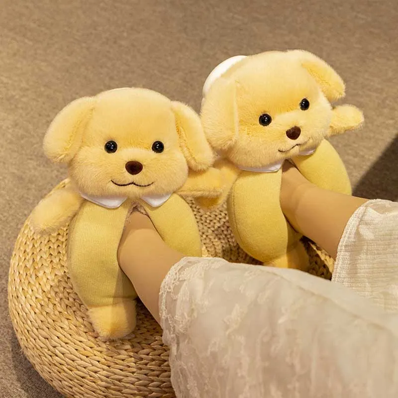 Cute Poodle Dog Plush Slippers