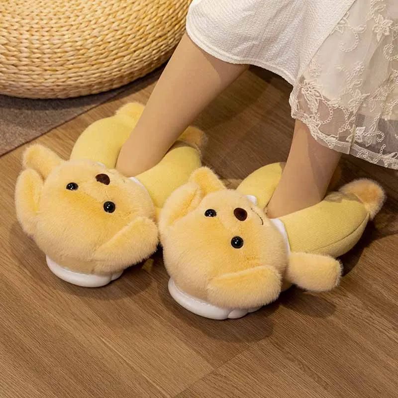 Cute Poodle Dog Plush Slippers