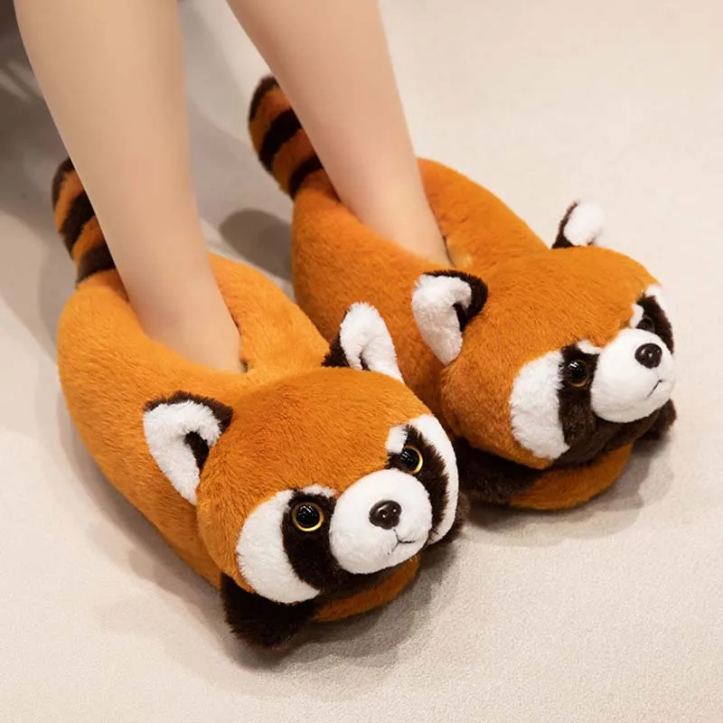 Cute Red Panda Plush Slippers