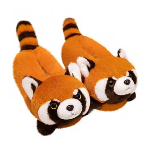 Cute Red Panda Plush Slippers