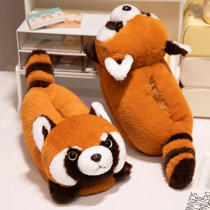 Cute Red Panda Plush Slippers