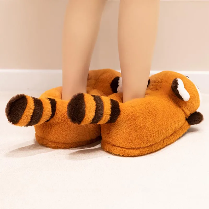 Cute Red Panda Plush Slippers