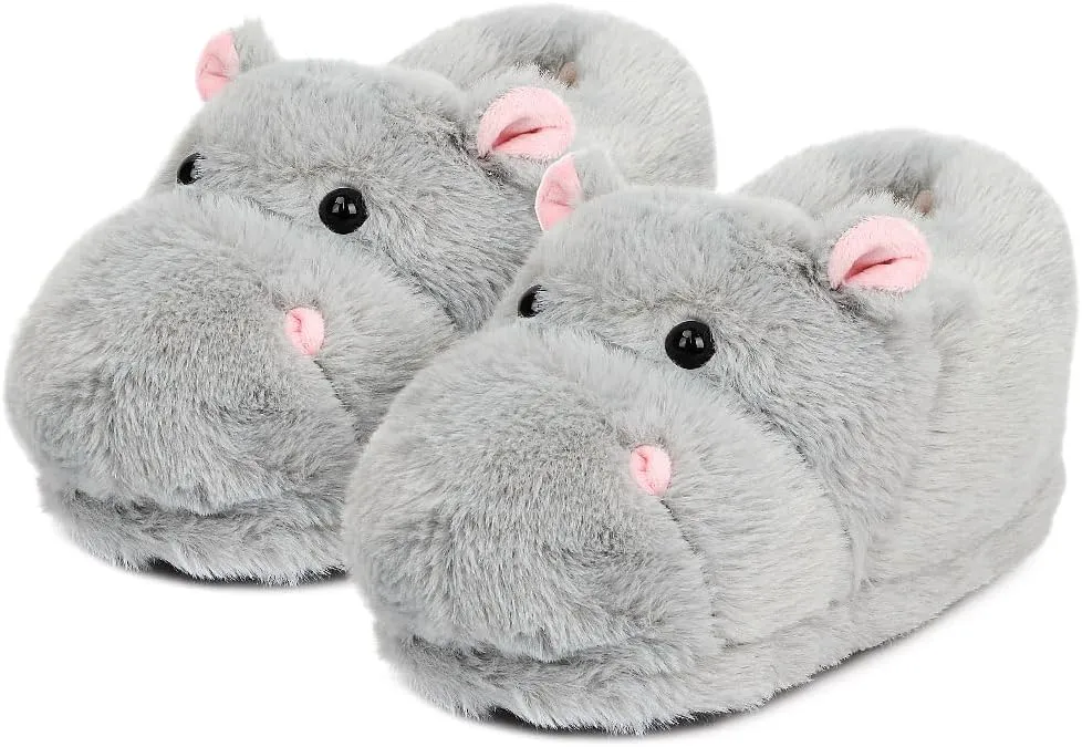 Cute Women Penguin Animal Slippers Fluffy Warm Plush House Shoes Novelty Soft Slippers Cartoon Gifts for Birthday Christmas