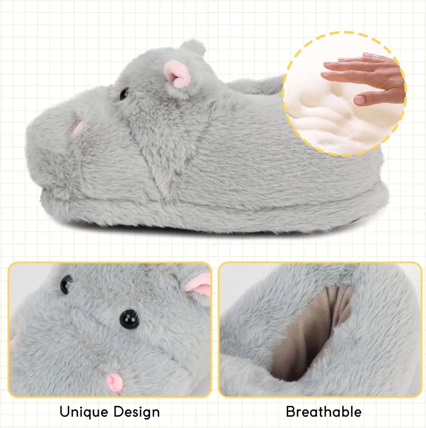 Cute Women Penguin Animal Slippers Fluffy Warm Plush House Shoes Novelty Soft Slippers Cartoon Gifts for Birthday Christmas