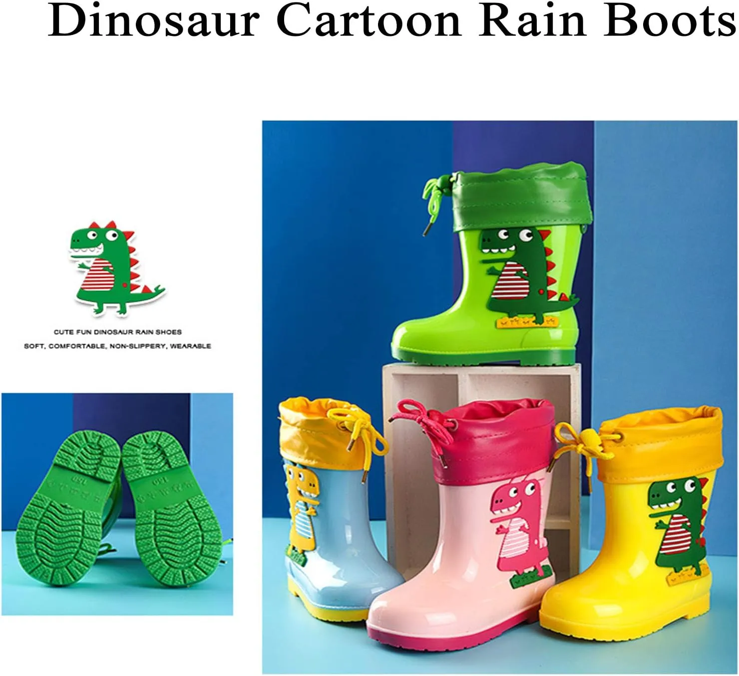 CYian Toddler Rain Boots Fur Lined with Lightweight and Anti-Skid Outdoor Little kid Shoes