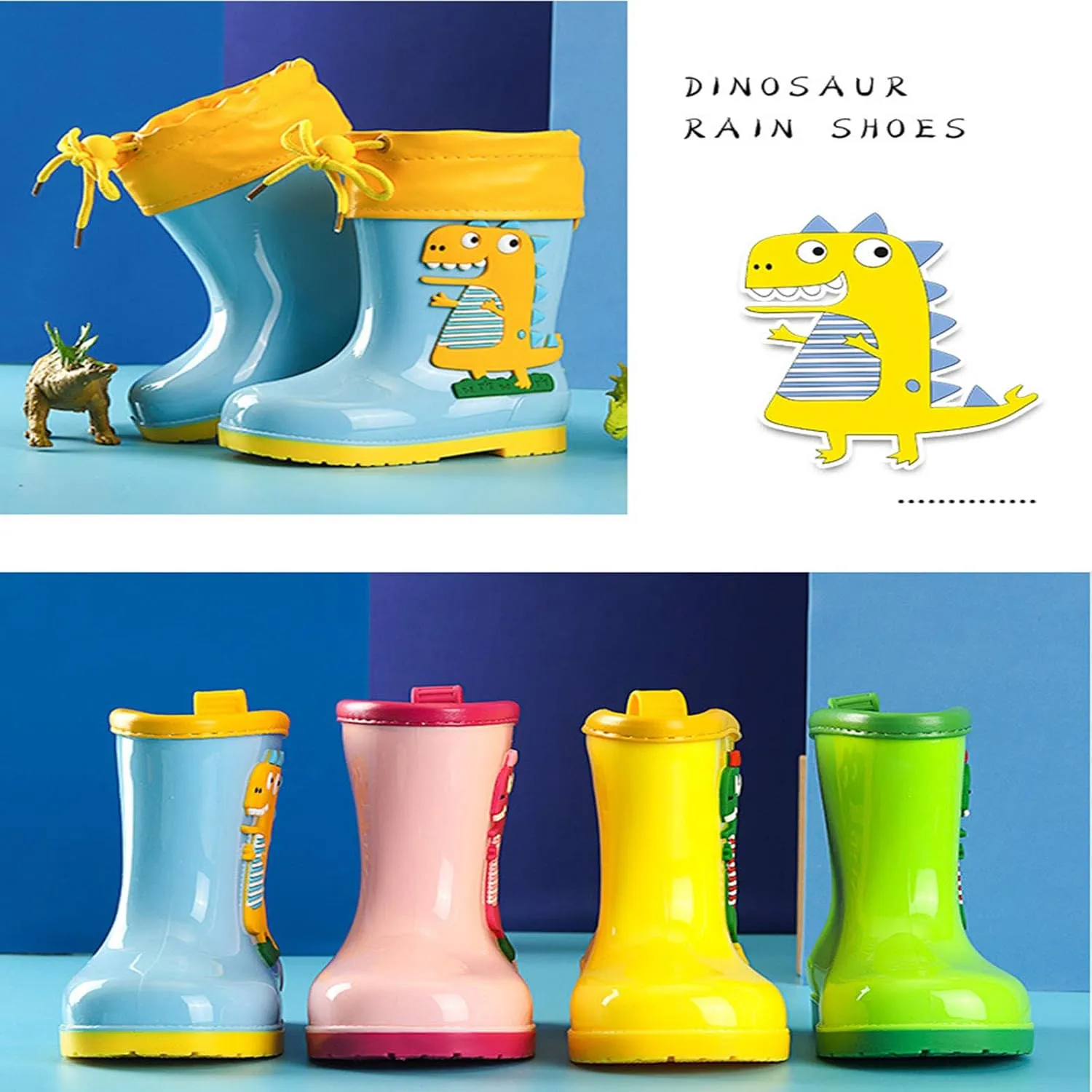 CYian Toddler Rain Boots Fur Lined with Lightweight and Anti-Skid Outdoor Little kid Shoes