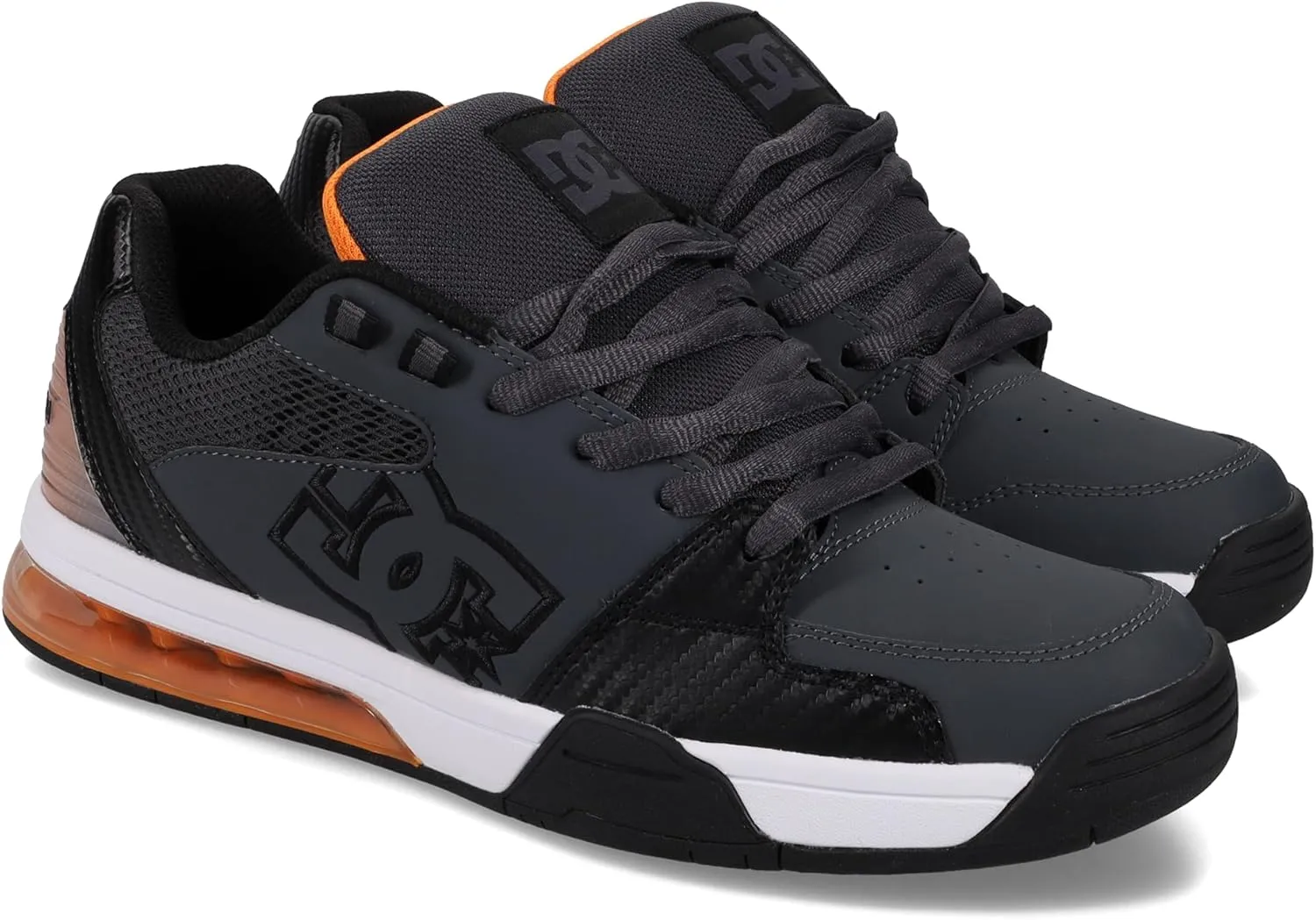 DC Men's Versatile Skate Shoe, Grey/Black/Orange, 9