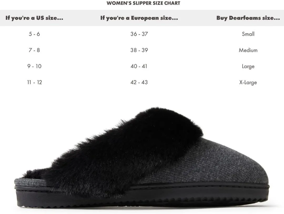 Dearfoams Women's Dahlia Rib Knit Scuff Slipper