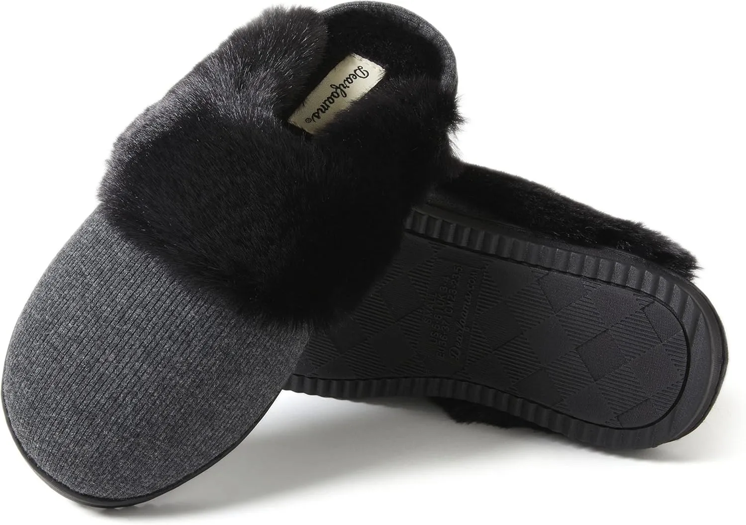 Dearfoams Women's Dahlia Rib Knit Scuff Slipper