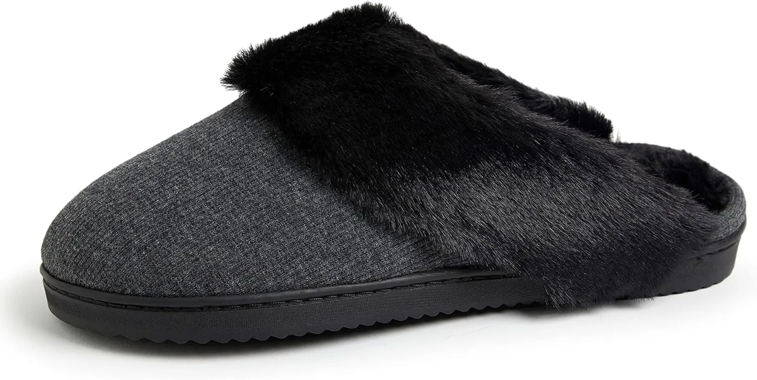Dearfoams Women's Dahlia Rib Knit Scuff Slipper