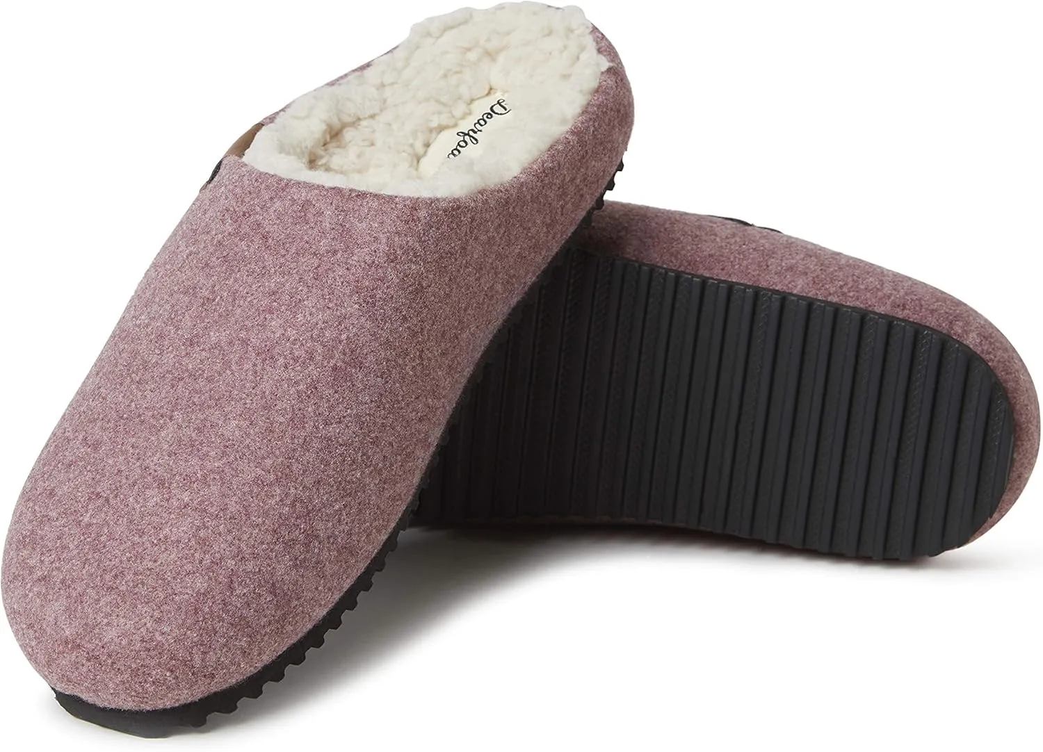 Dearfoams Women's Microwool Molded Footbed Clog Slipper