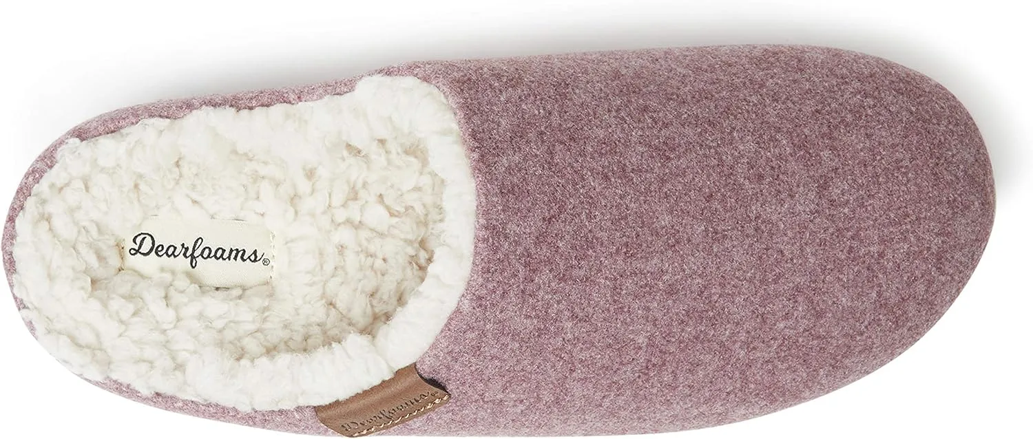 Dearfoams Women's Microwool Molded Footbed Clog Slipper