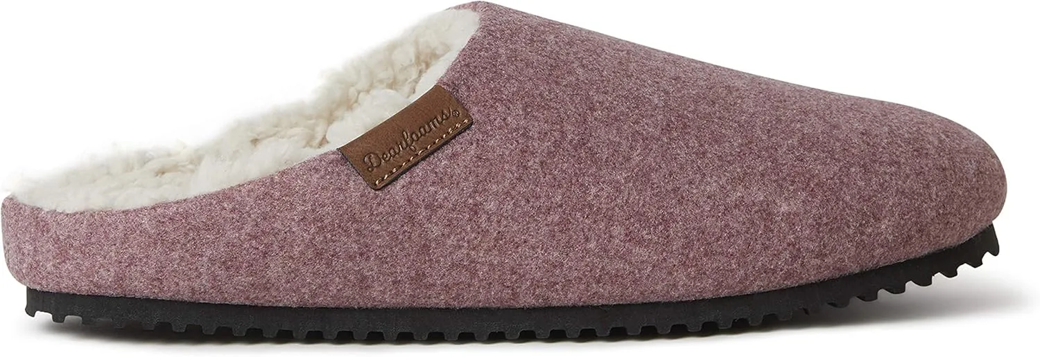 Dearfoams Women's Microwool Molded Footbed Clog Slipper