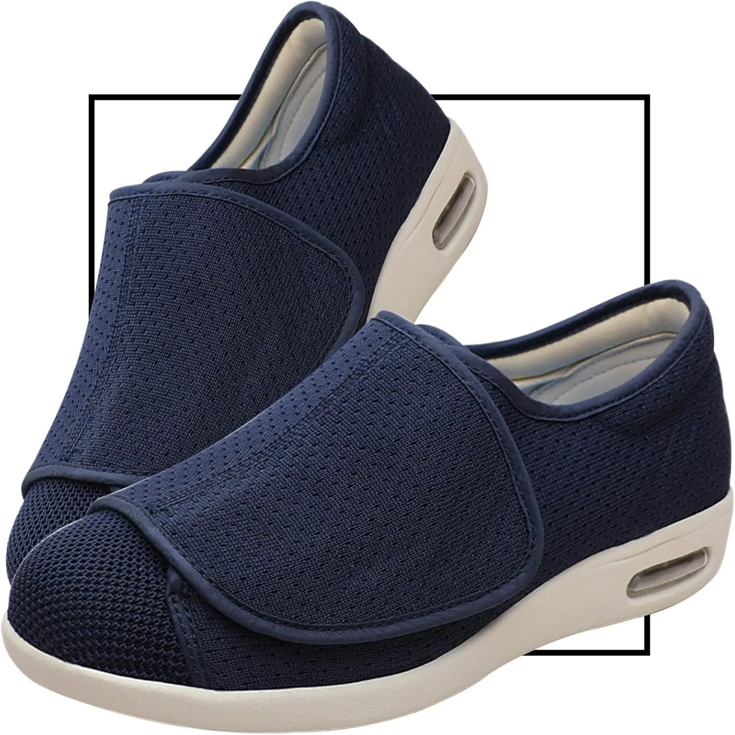 Diabetic Slipper Womens Lightweight Non Slip Hiking Shoes Wide Arthritis Edema Swollen Walking Shoes Comfy Cozy Adjustable Slip-Resistant Sandals for Seniors
