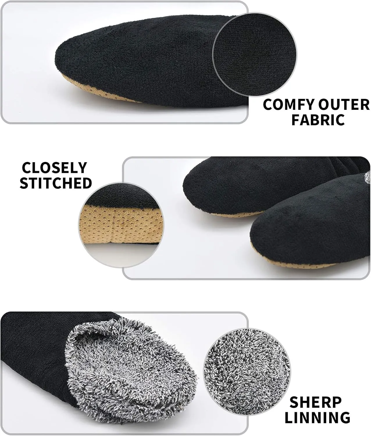 DICUIRD Mens Slipper Socks With Non Skid Bottoms, Warm Slipper Socks With Grippers For Men, Fuzzy House Fabric Slippers