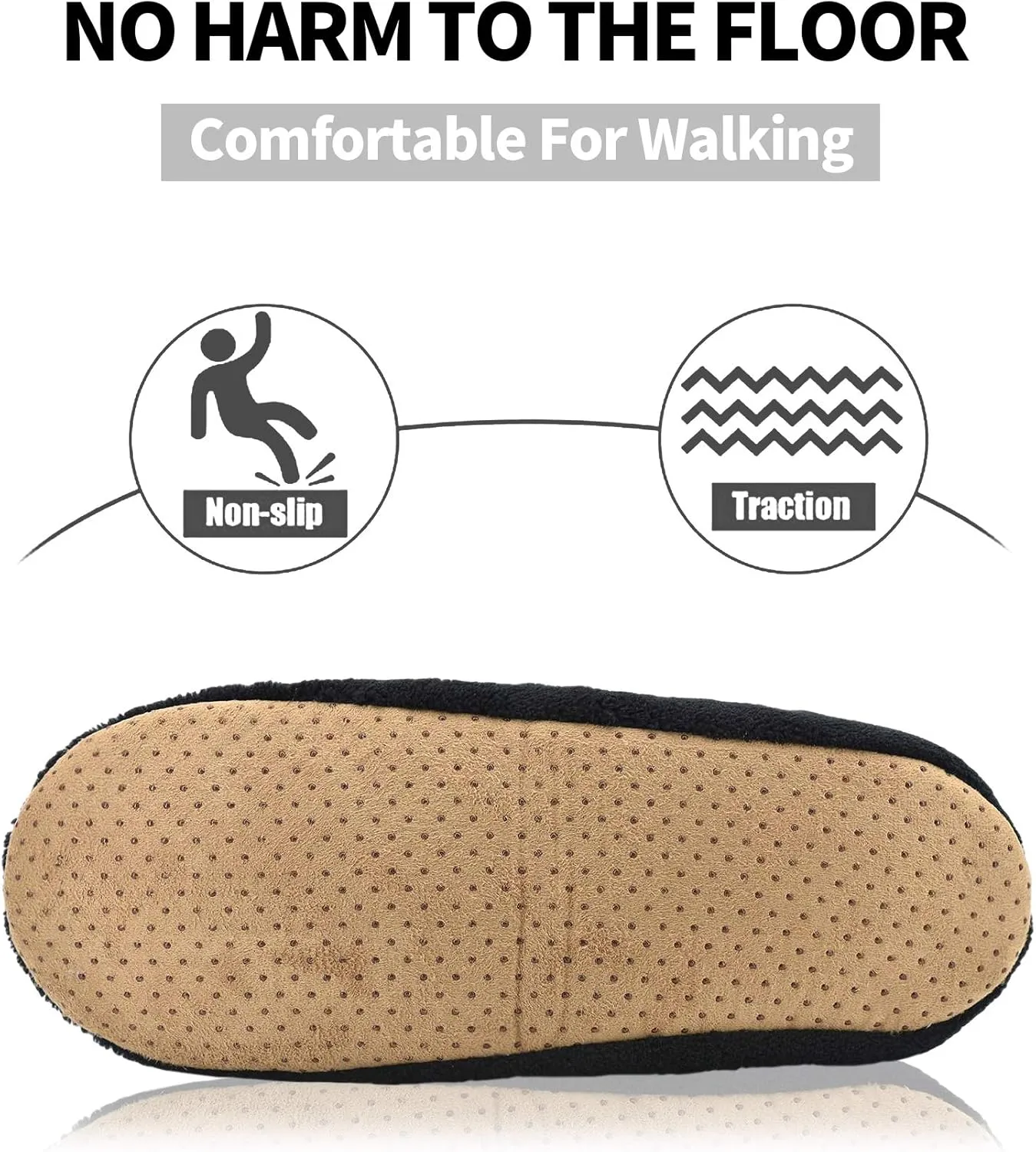 DICUIRD Mens Slipper Socks With Non Skid Bottoms, Warm Slipper Socks With Grippers For Men, Fuzzy House Fabric Slippers