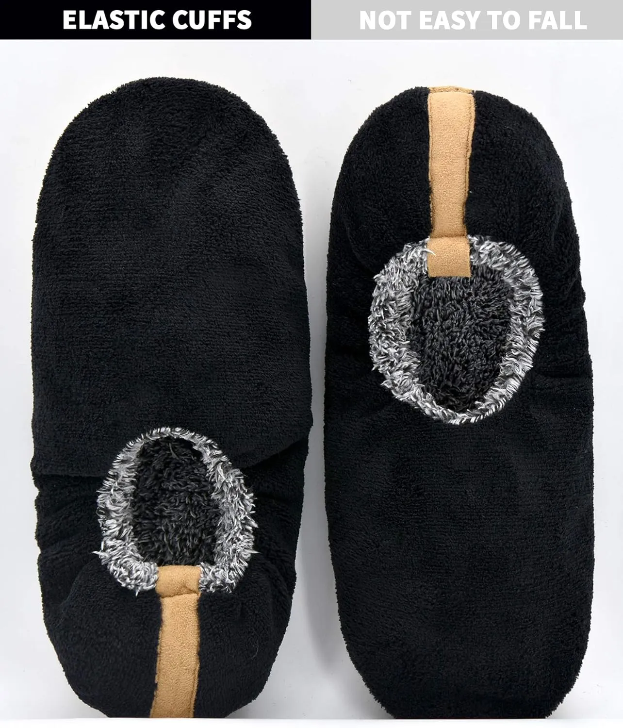 DICUIRD Mens Slipper Socks With Non Skid Bottoms, Warm Slipper Socks With Grippers For Men, Fuzzy House Fabric Slippers