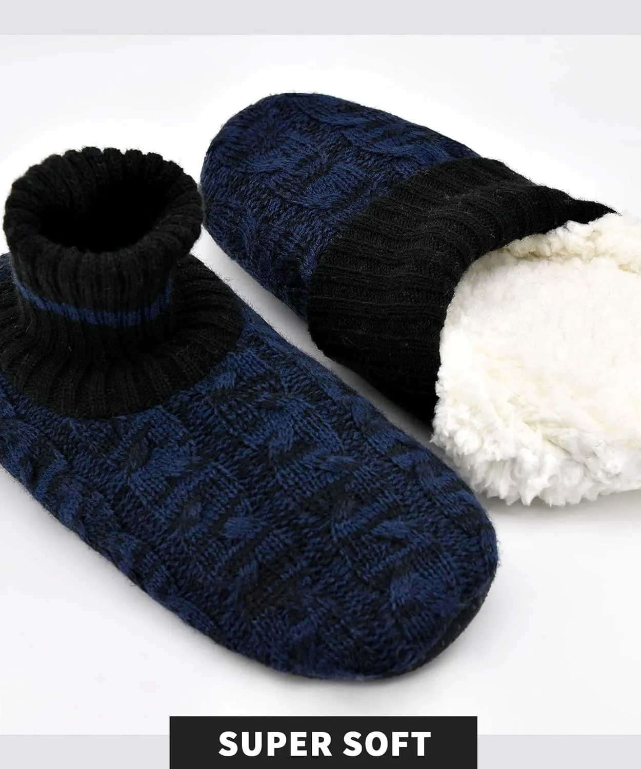 DICUIRD Men's Slippers Socks Autumn Winter Indoor Non-Skid House Slippers