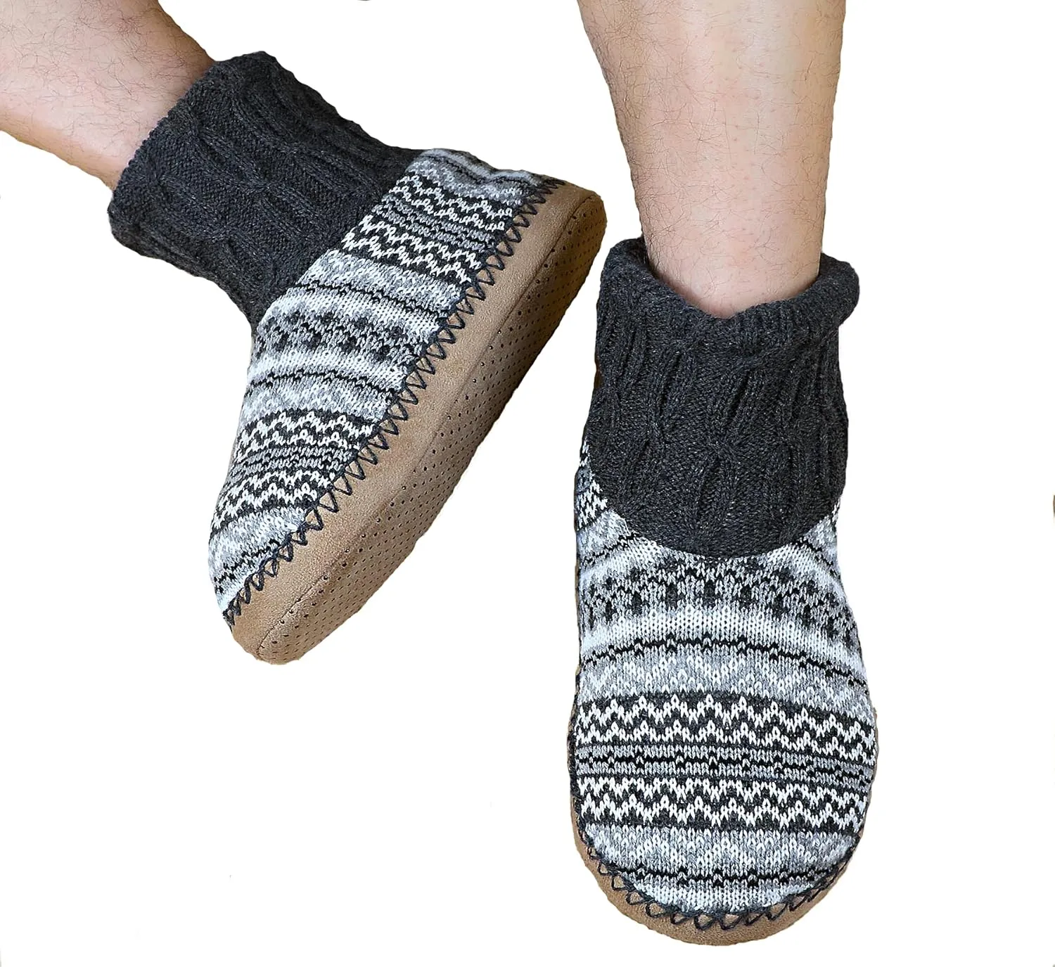 DICUIRD Men's Slippers Socks Autumn Winter Indoor Non-Skid House Slippers