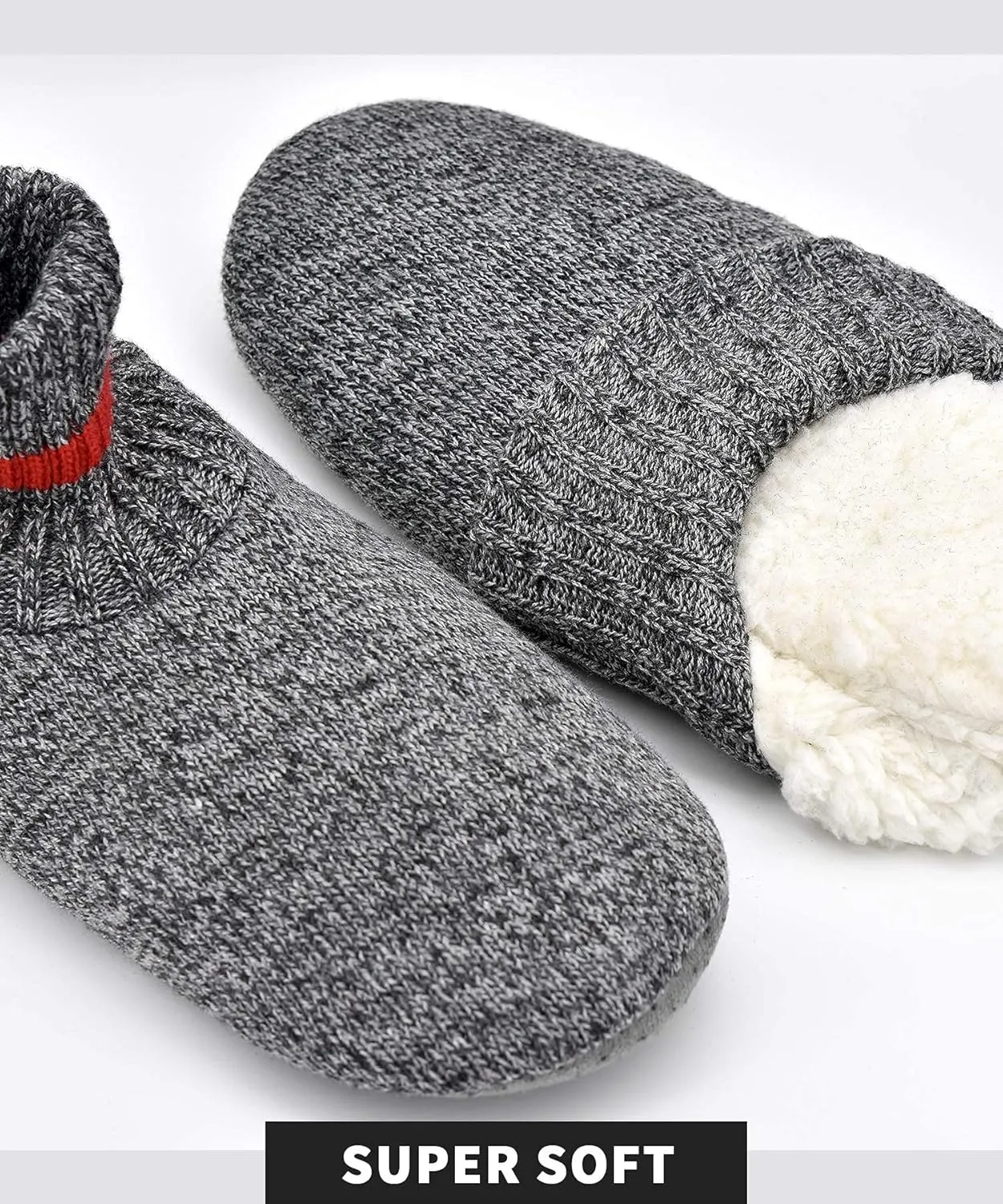 DICUIRD Men's Slippers Socks Autumn Winter Indoor Non-Skid House Slippers