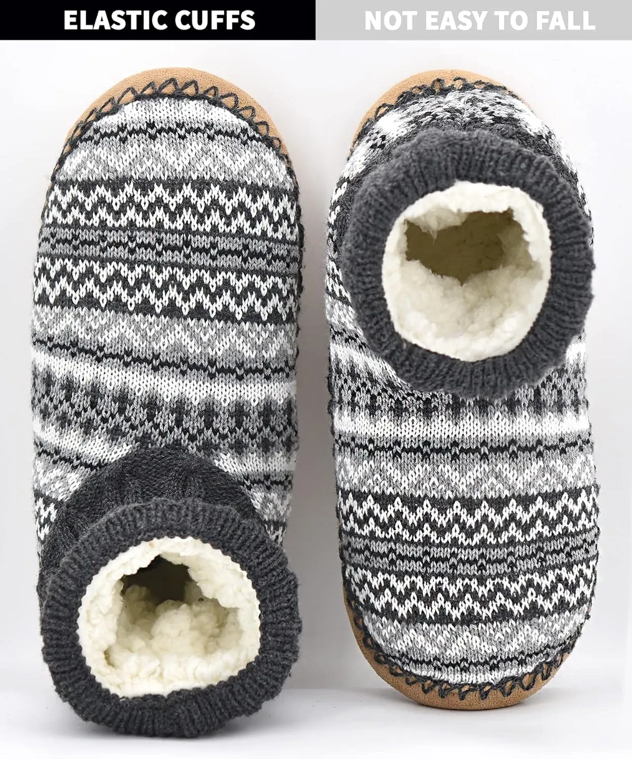DICUIRD Men's Slippers Socks Autumn Winter Indoor Non-Skid House Slippers