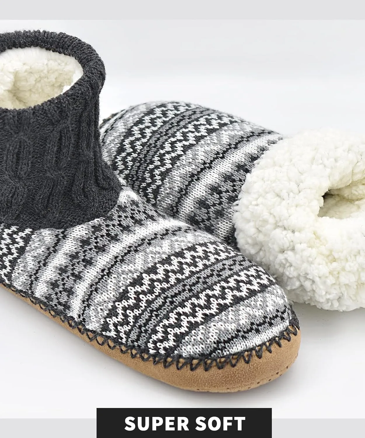 DICUIRD Men's Slippers Socks Autumn Winter Indoor Non-Skid House Slippers