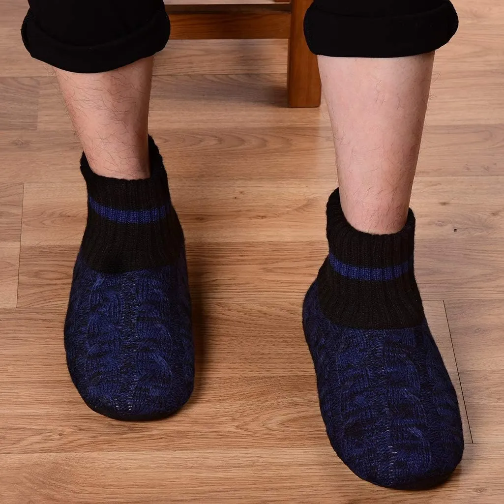 DICUIRD Men's Slippers Socks Autumn Winter Indoor Non-Skid House Slippers