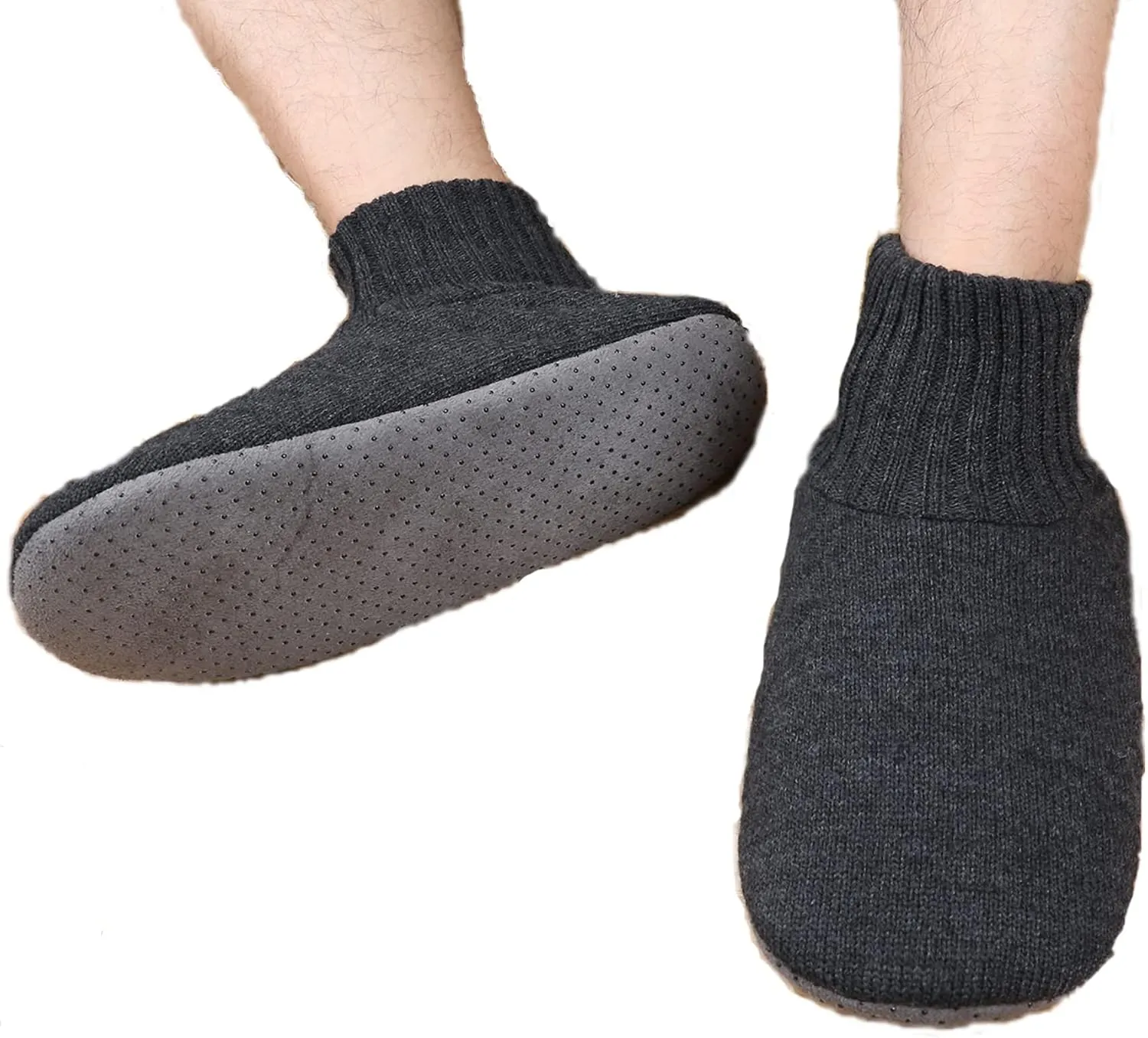 DICUIRD Men's Slippers Socks Autumn Winter Indoor Non-Skid House Slippers