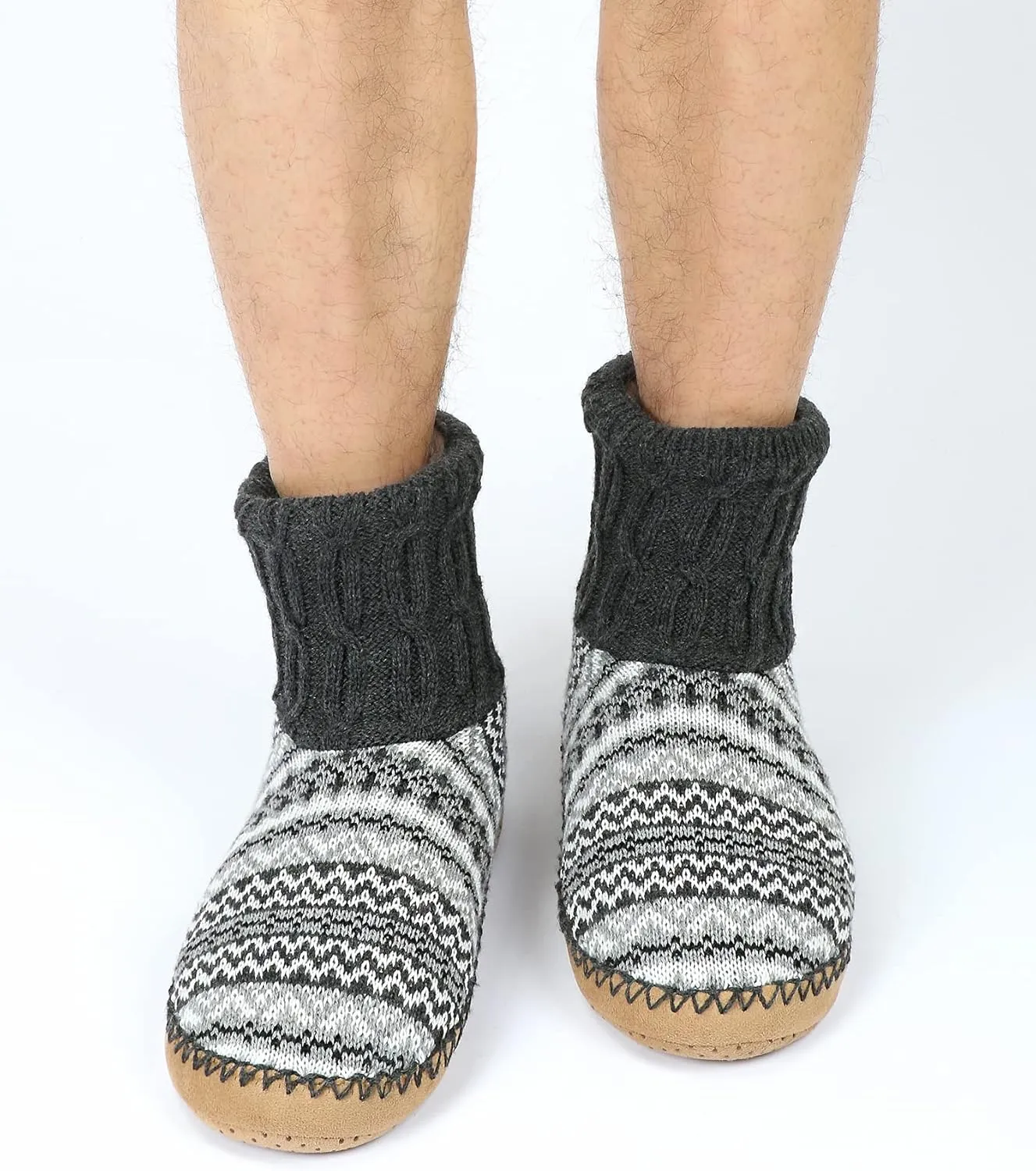 DICUIRD Men's Slippers Socks Autumn Winter Indoor Non-Skid House Slippers