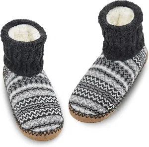 DICUIRD Men's Slippers Socks Autumn Winter Indoor Non-Skid House Slippers