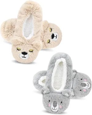 DICUIRD Womens Animal Soft Sole Slipper Socks with Grippers-Fuzzy House Cute Slippers