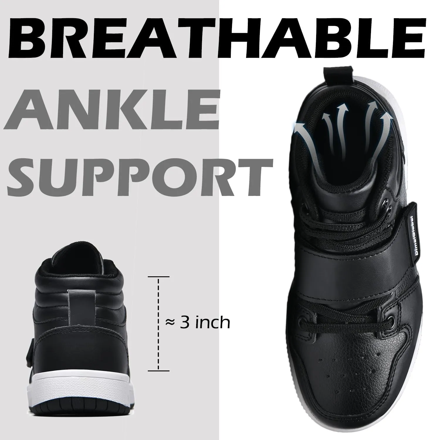 DimaiGlobal Kids Basketball Shoes Boys Girls High Top Sneakers for Youth Durable Sports Shoes Breathable Skate Shoes School Trainers