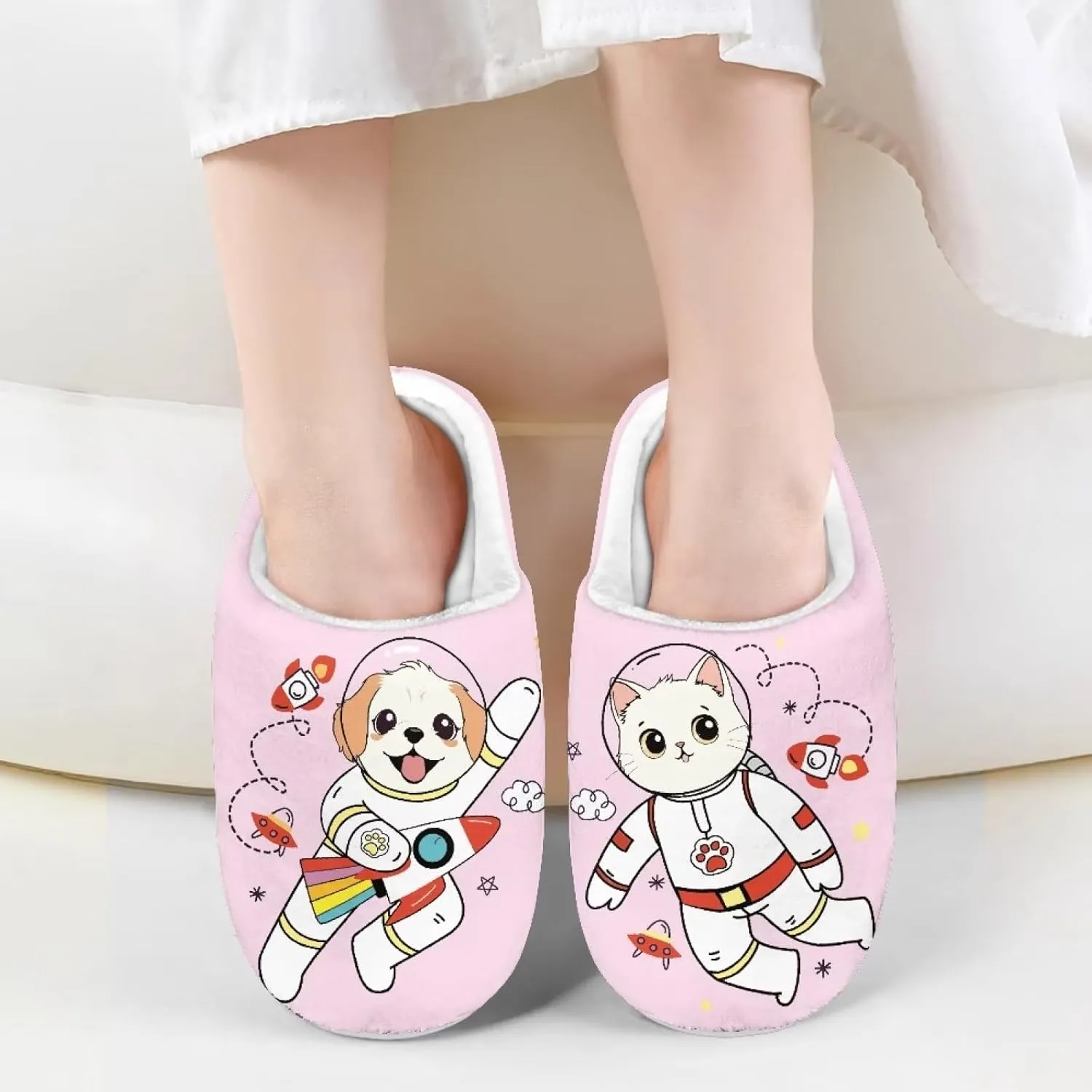 DISNIMO Boys Girls Cozy-House Bedroom Slippers Warm Plush Winter Cotton Slipper Kids Indoor Non-Slip Shoes 9-14.5