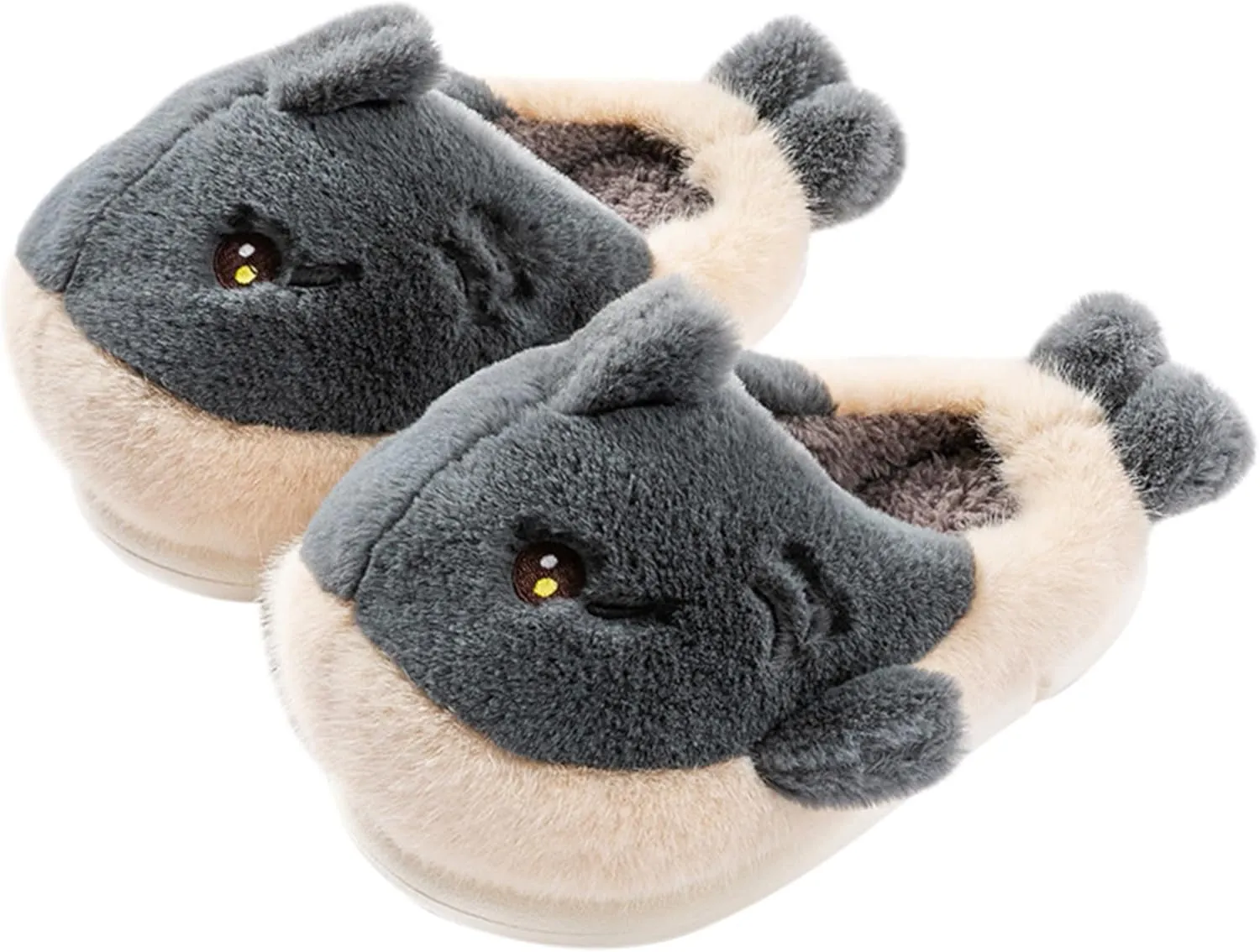 Dolphin Fish Cartoon Plush Slippers - Men's & Women's Cotton Slippers