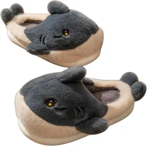 Dolphin Fish Cartoon Plush Slippers - Men's & Women's Cotton Slippers