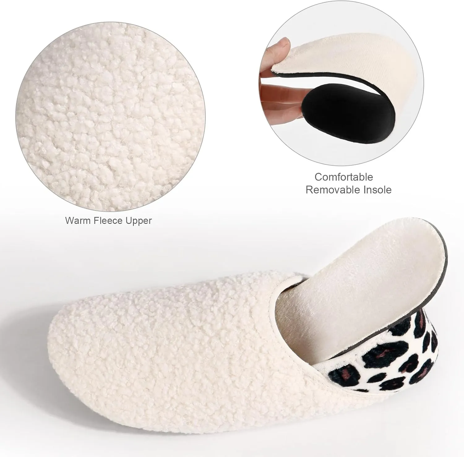DOMMARE House Slippers for Men Women Indoor, Bedroom Shoes Warm Barefoot Socks, Foam Lining Slip-On Elastic Closed Non-Slip Travel Loafer Slippers