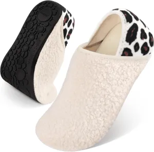 DOMMARE House Slippers for Men Women Indoor, Bedroom Shoes Warm Barefoot Socks, Foam Lining Slip-On Elastic Closed Non-Slip Travel Loafer Slippers