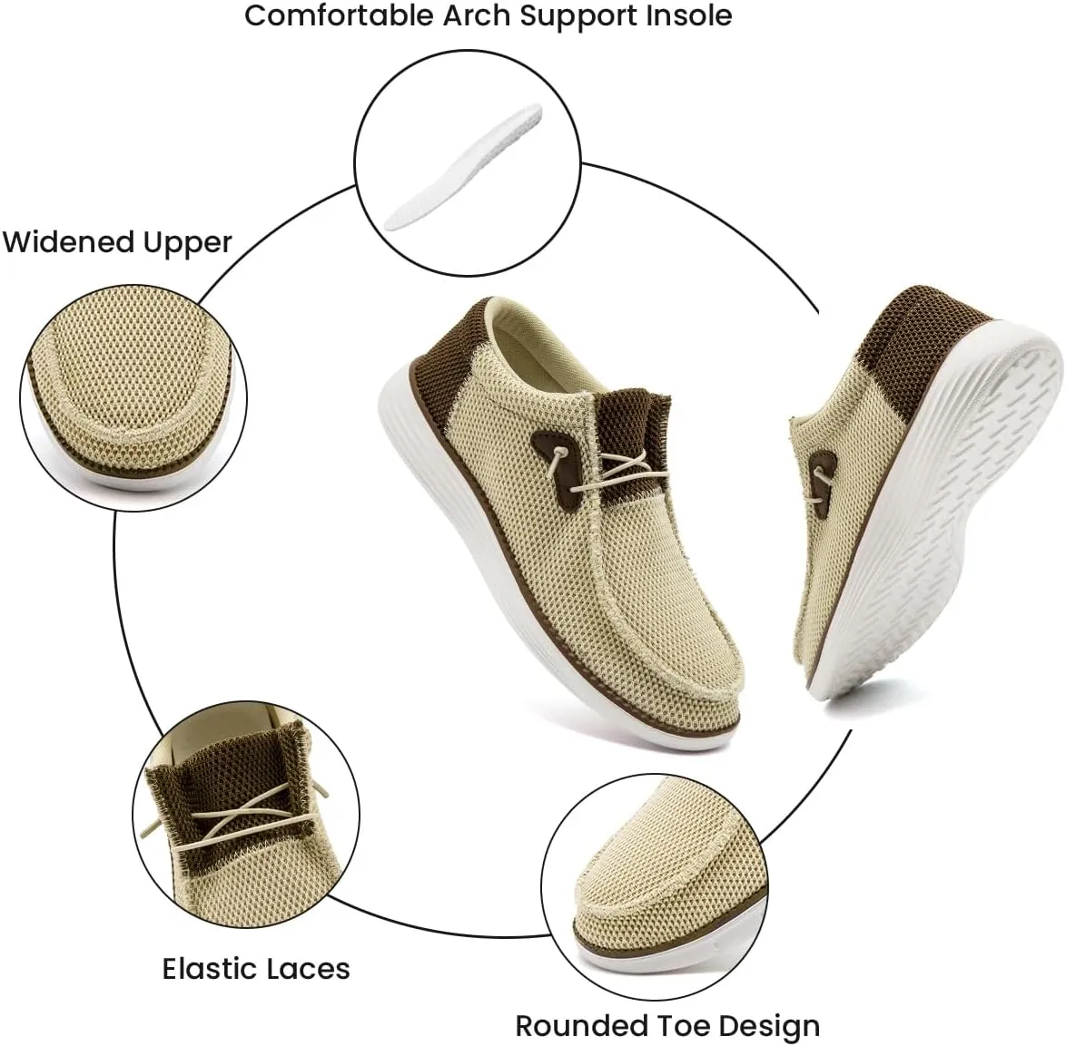EGMPDA Mens Slip on Loafers Boat Shoes Non Slip Walking Sports Shoes Driving Shoes Casual Office Shoes Gym Lightweight Comfortable Shoes