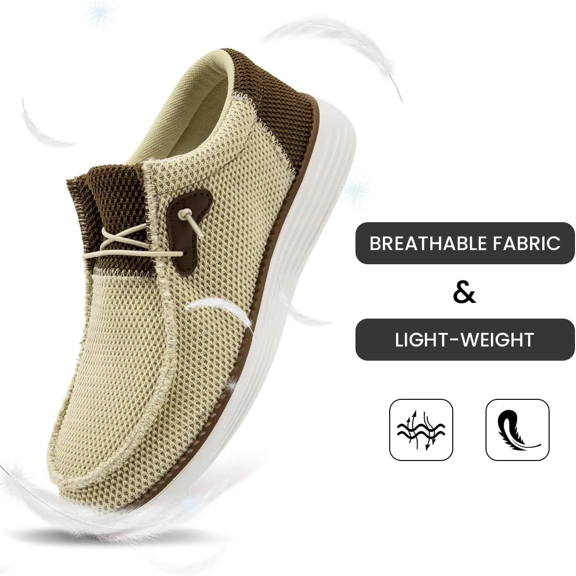 EGMPDA Mens Slip on Loafers Boat Shoes Non Slip Walking Sports Shoes Driving Shoes Casual Office Shoes Gym Lightweight Comfortable Shoes