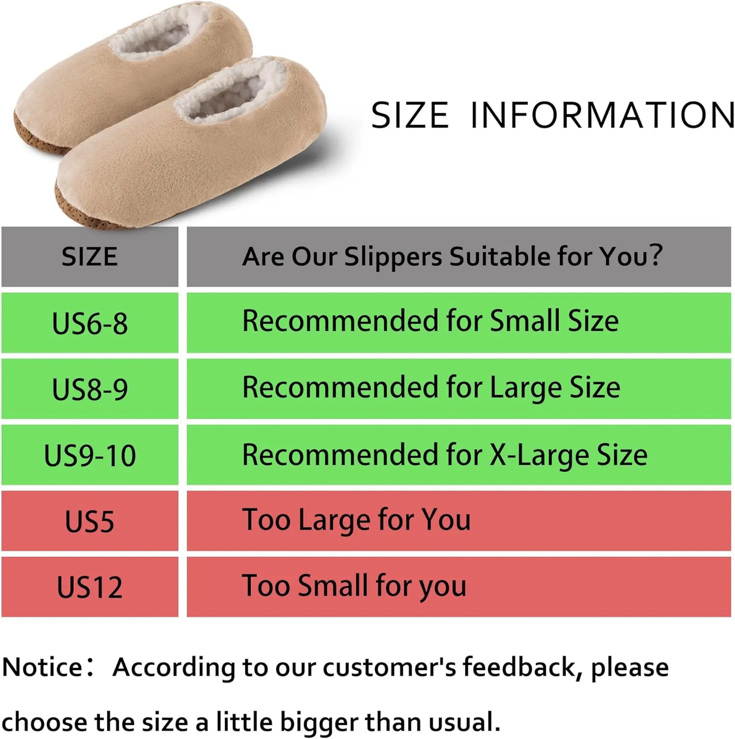 ELFJOY Mens Slipper Socks with Grippers Fuzzy House Slippers for Men Indoor Winter Warm Fleece Lined Sock Slippers