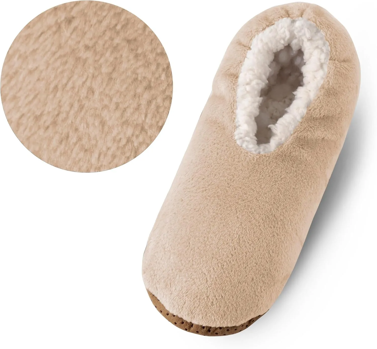 ELFJOY Mens Slipper Socks with Grippers Fuzzy House Slippers for Men Indoor Winter Warm Fleece Lined Sock Slippers