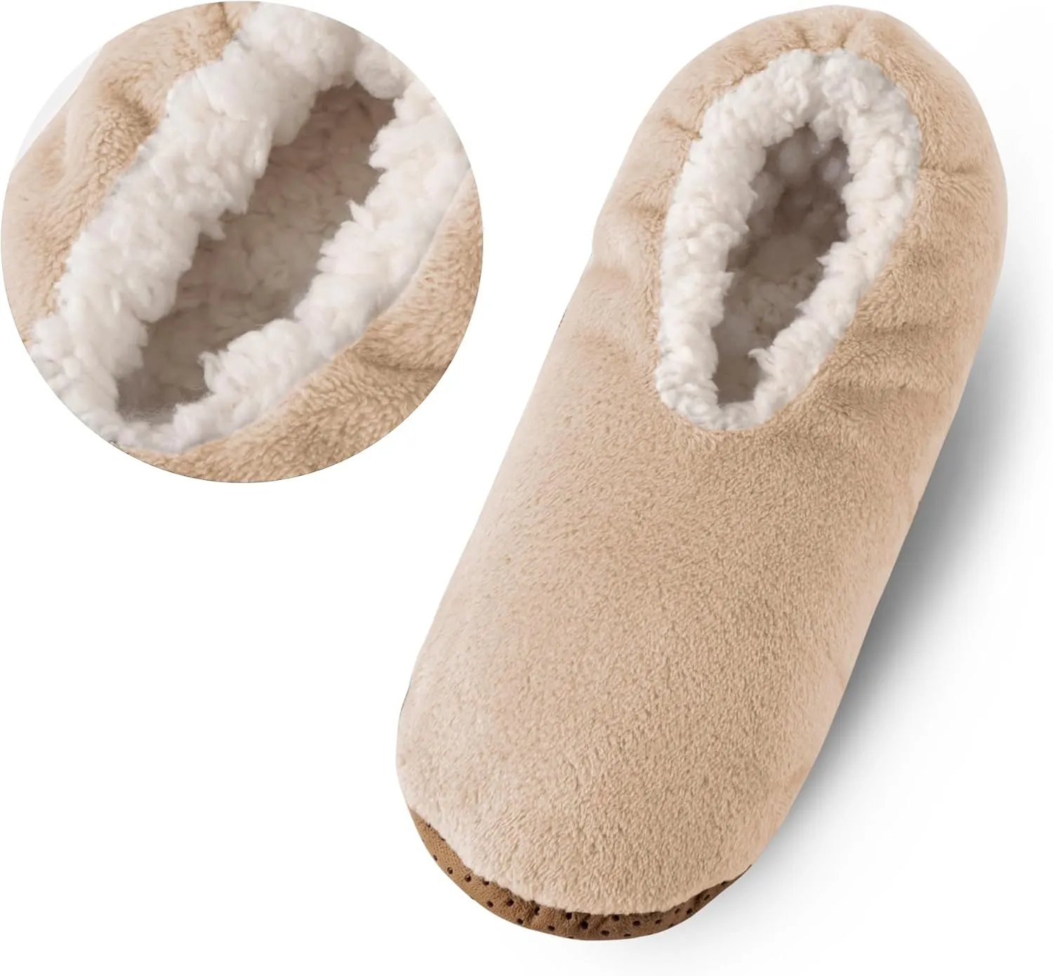 ELFJOY Mens Slipper Socks with Grippers Fuzzy House Slippers for Men Indoor Winter Warm Fleece Lined Sock Slippers