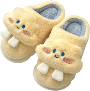 Epsion Women's Comfy Faux Fur Slippers Warm Bedroom Slippers Indoor Outdoor Slipper Cute Cloud Cotton Slippers Anti-Skid Rubber