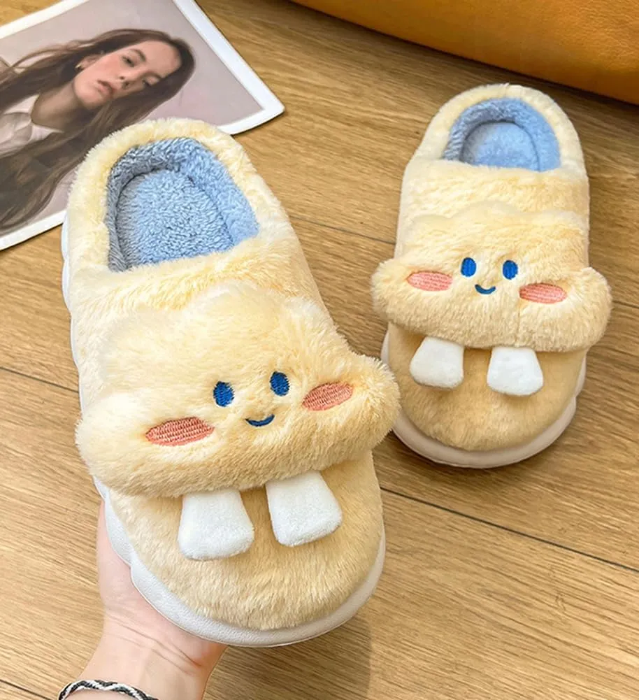 Epsion Women's Comfy Faux Fur Slippers Warm Bedroom Slippers Indoor Outdoor Slipper Cute Cloud Cotton Slippers Anti-Skid Rubber